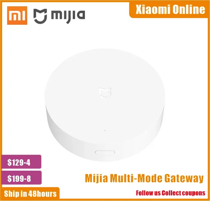 Control Xiaomi Mijia Multimode Gateway ZigBee 3.0 WiFi Bluetooth Mesh Hub Voice Control Remote Works com Mi App Apple HomeKit