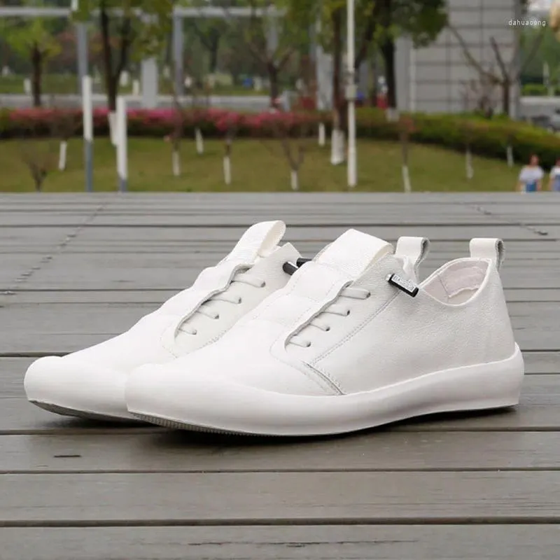 Buty zwyczajne oryginalne skórzane mokasyny białe markę krowi męskie płaskie wiosny lato męskie obuwie ka3487