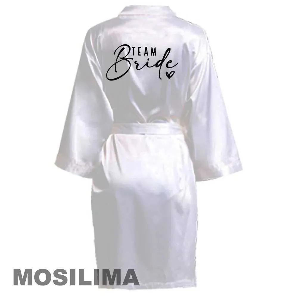 JD1C Sexy Pyjamas Bride Bridesmaid Wedding Robe Kimono Bathrobe Gown Nightgown Casual Satin Short Women Sexy Nightwear Sleepwear SP226 2404101