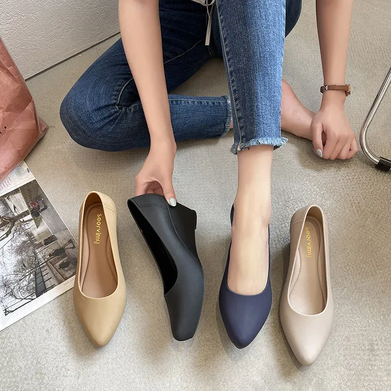 Pumps pointed toe high heels jelly shoes woman shallow mouth water proof wedges solid color height increasing platform pumps woman