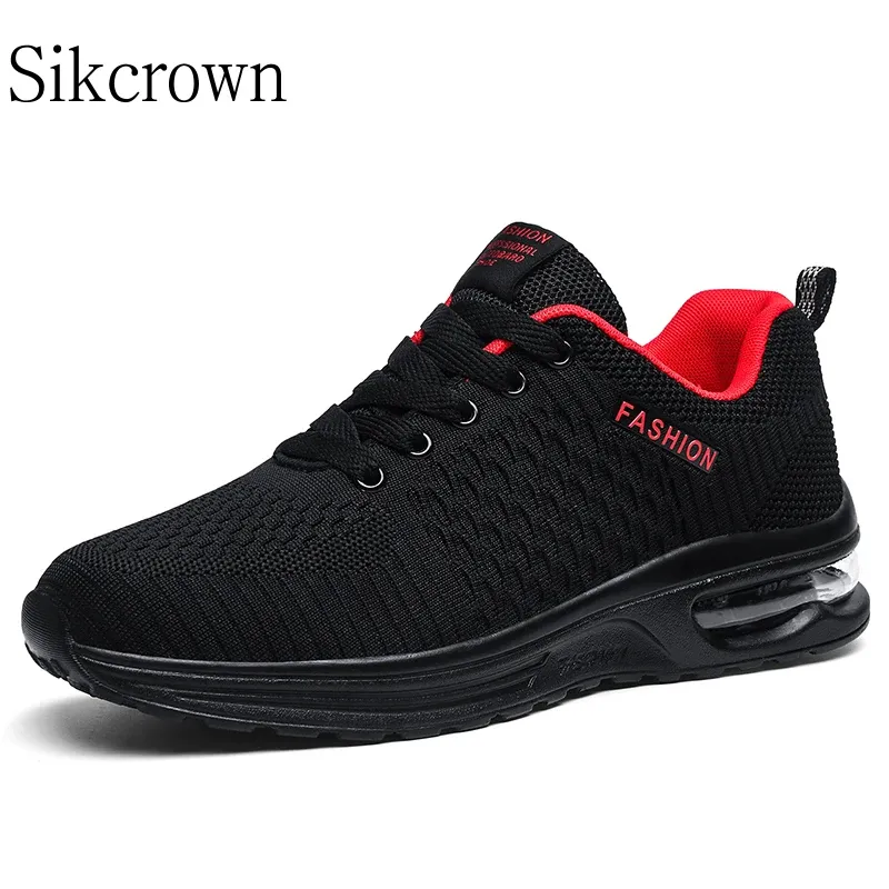 Chaussures noires Chaussures de sport confortables pour hommes Taille 47 Amosphérique Air Air Coussin pour chaussures Walk Sneakers Casual Running Shoes Footwear