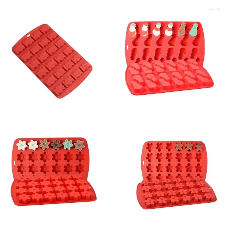 Stampi da forno YYSD 24 cavità Stampo in silicone natalizio 3D Stampo per cioccolato fondente Ornamento fai da te