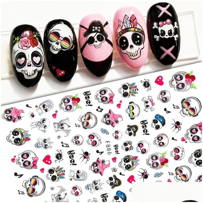 Stickers Stickers Rode Kerstman Nail Art Decoratie Sticker 2022 Unieke Nagels Pinguïn Sneeuwvlok Winter Nieuwjaar 3D Sliders Manicure De Dhfsv