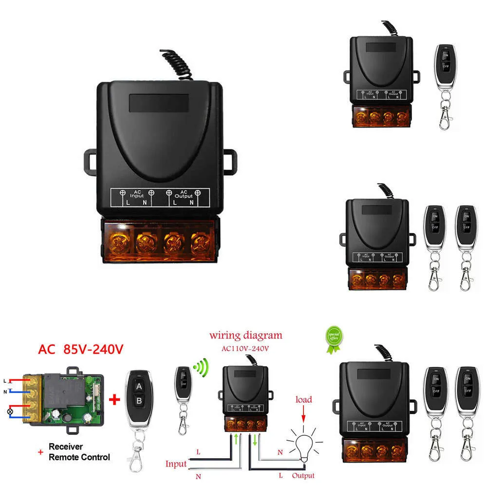 Interruptor de controle remoto 2024 433mhz, 220v 30a hign, liga/desliga, transmissor de controle remoto para motor de bomba de água, aparelho elétrico led