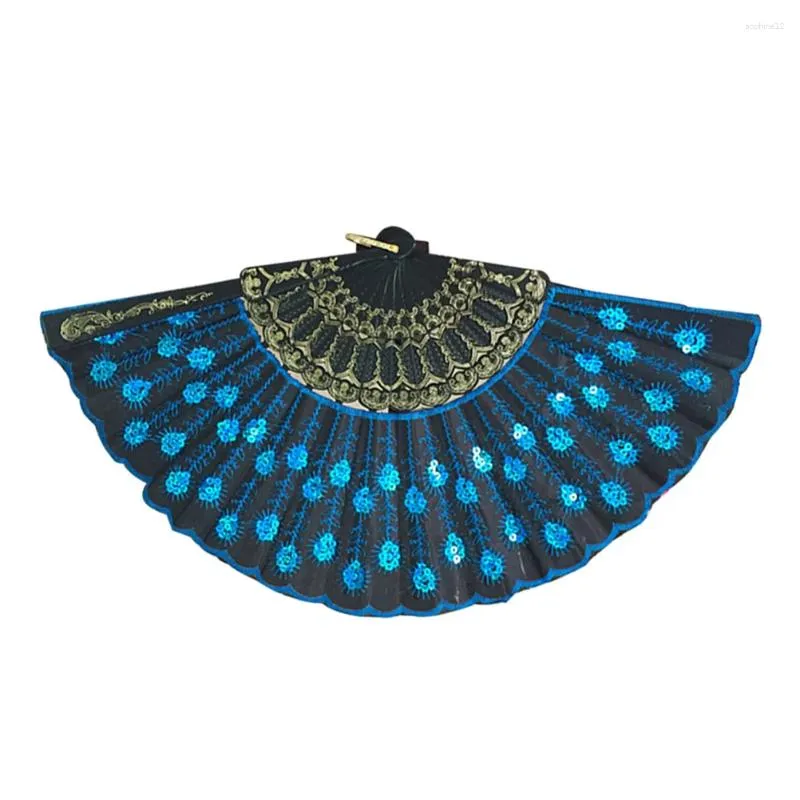 Decorative Figurines Ventiladores Portatiles Folding Fan Sequins Portible Hand Fans For Women Foldable