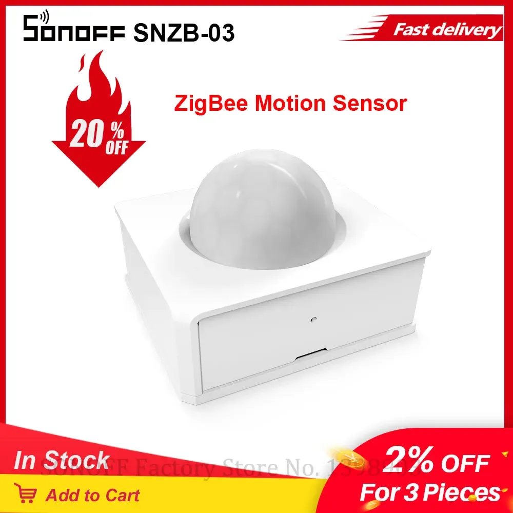 Kontrola ITEAD Sonoff SnZB03 Zigbee Motion Conster Powiadomienie za pośrednictwem aplikacji Ewelink Praca z Zigbee Bridge Smart Home Security