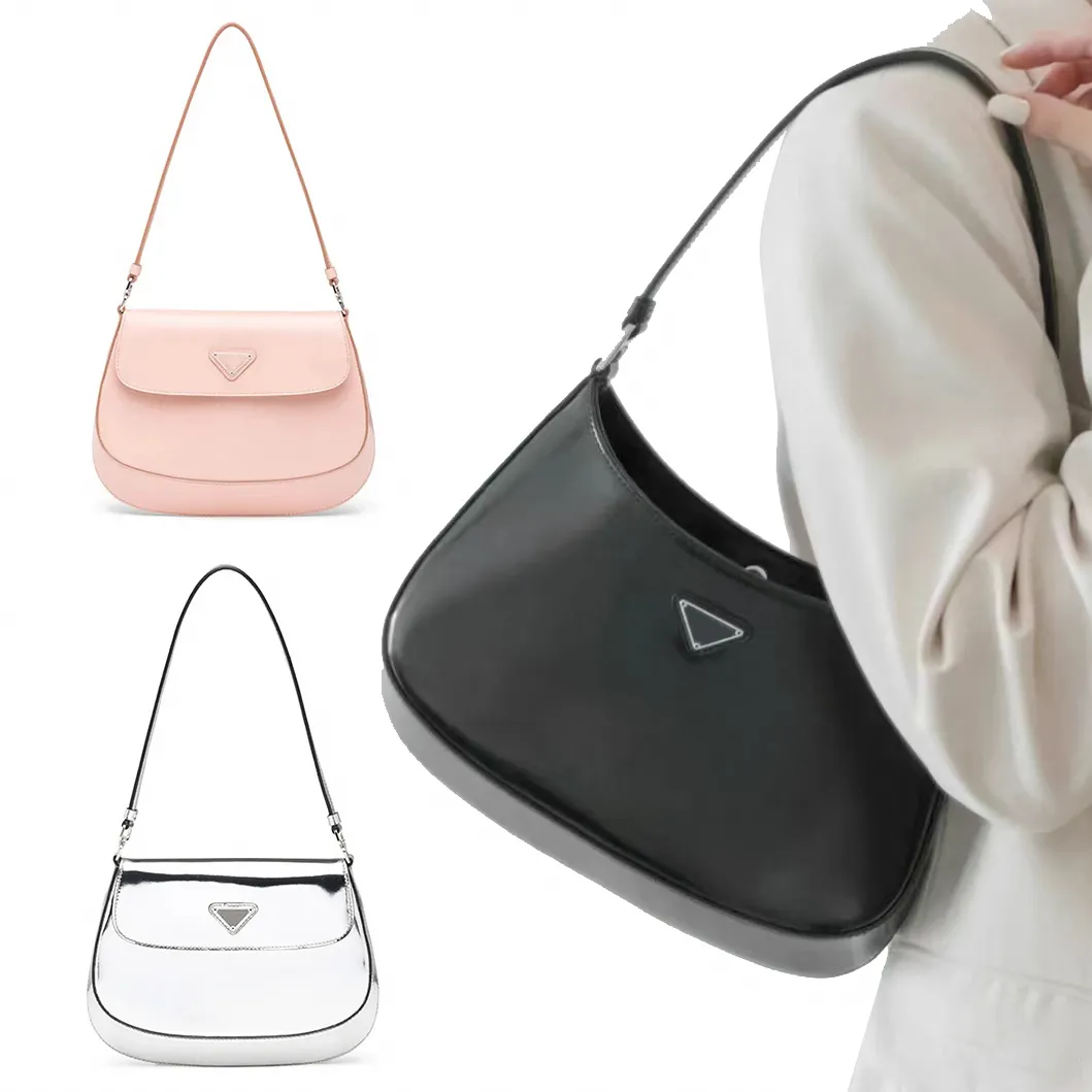 10A wysokiej jakości pachowca torba cleo luksurys skórzana torebka torebki 2Size mini hobo damskie męskie trójkąta torba torba TOTE Clutch Metalowe elementy Crossbody Torby