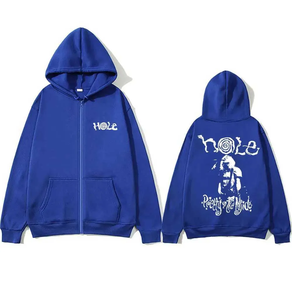 Heren Truien Sweatshirt Mannen Zip Up Oversized Hoodie Gothic Grafische Oude Baggy Fleece Jas 90s Punk Streetwear, Rd2, XXL