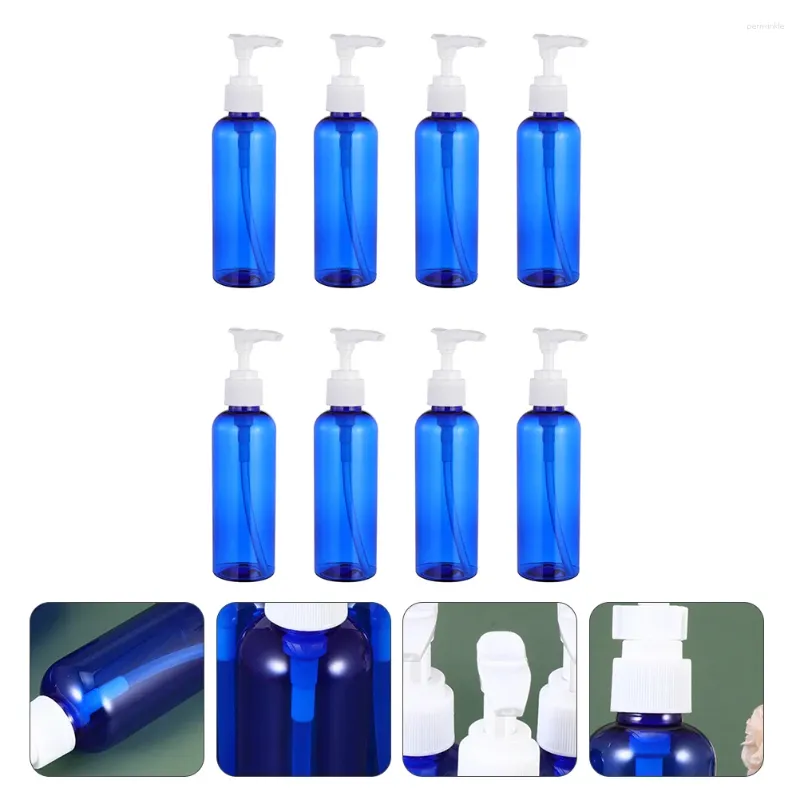 Storage Bottles 8 Pcs Lotion Press Bottle Empty Travel Dispenser Shampoo Pump Refillable Container Clear Plastic Containers