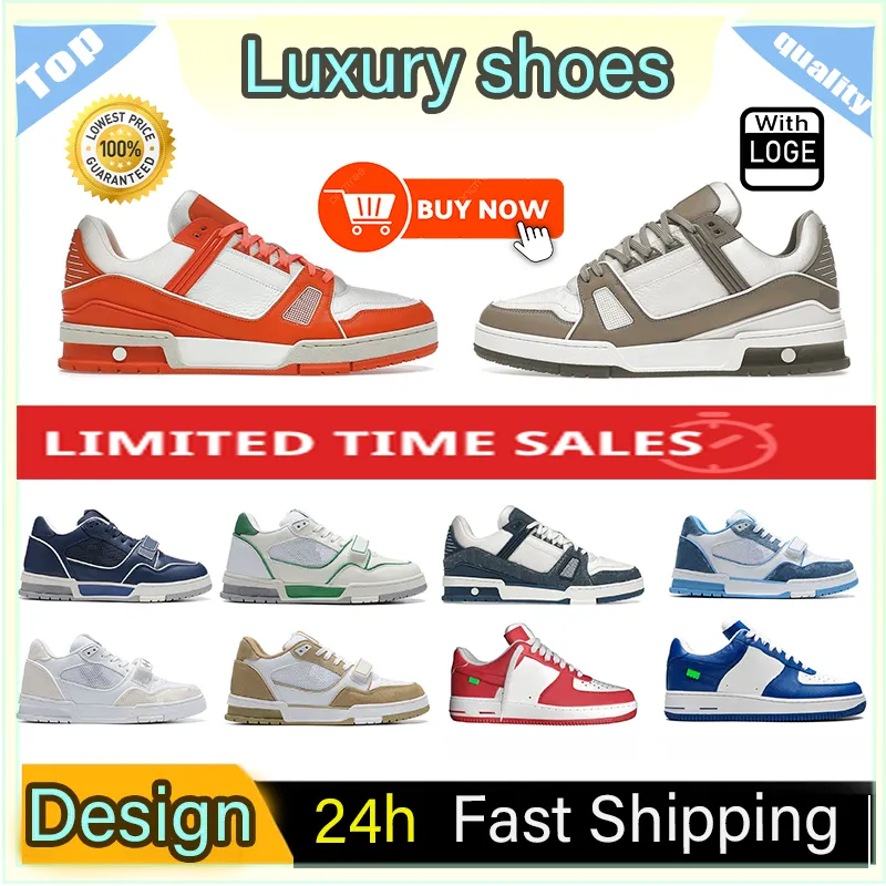 Pure Design Designer de luxe chaussures de sport Logo Embossed Trainer Sneaker triple blanc rose ciel bleu noir vert denim bas hommes baskets femmes formateurs