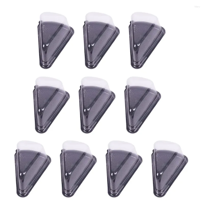 Tiens à emporter des conteneurs 10pcs Gâteau Slice Container Triangle portable Piet de gâteau de fromage Piant Pardage Porte-sandwich transparent Sandwich