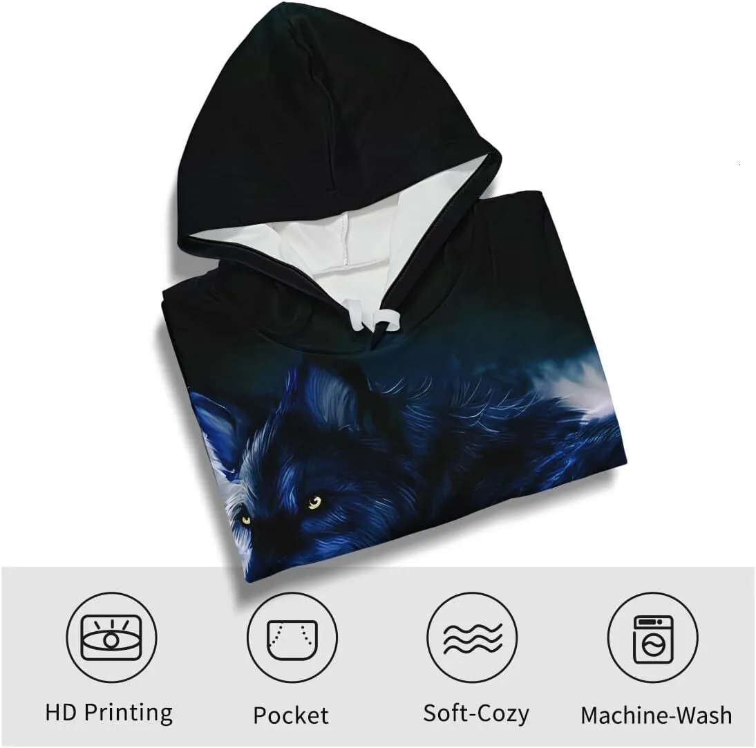 Wolf Graphic Hoodies For Men And Women Long Sleeve Pullover