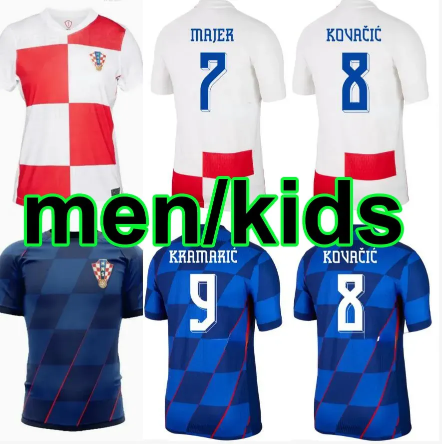 2024 Euro cup Croatia Soccer Jerseys Modric 24 25 BREKALO PERISIC Football Shirt BROZOVIC REBIC Jersey Fans Player national team Home away men kids kits Uniform top