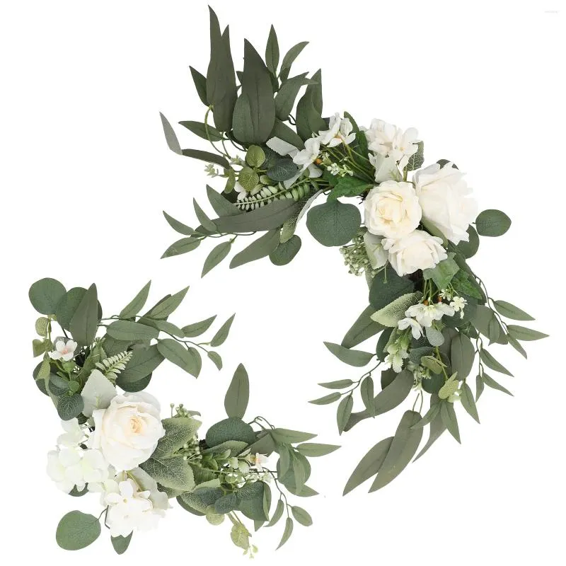 Flores decorativas 1 conjunto de decoração de arco de casamento artificial com folhas verdes lembrancinhas