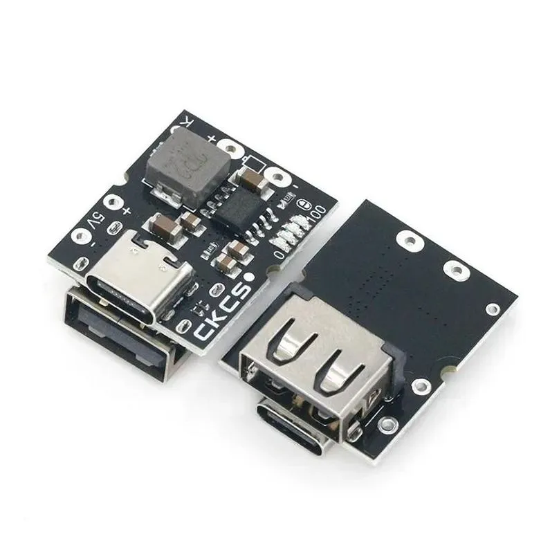 Computer Cables Connectors Type-C Usb 5V 2A Boost Converter Step-Up Power Mode Lithium Battery Charging Protection Board Led Display F Ot2Kj