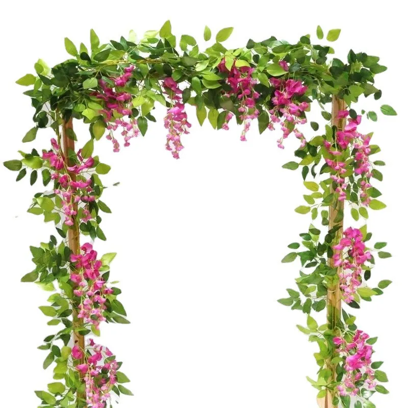 1,8 m künstliche Glyzinien-Blumen-Girlande, Ranken-Seiden-Hängeblume für Zuhause, Garten, Outdoor-Zeremonie, Hochzeitsbogen, Blumendekoration