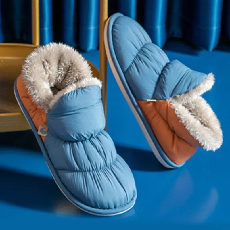ブーツ快適なコットンシューズ女性ライトウェイトダウンクロスレディースアンクルブーツ厚い底暖かい毛皮ノンズスリップ冬の雪のブーツ