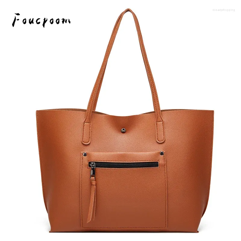 Sac à main en cuir PU pour femmes, sac à bandoulière de couleur unie, Simple, classique, de haute qualité, fourre-tout décontracté, grande capacité, sacoches