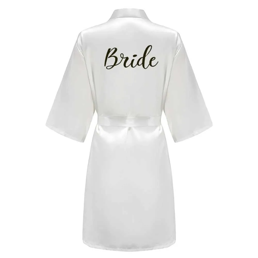 Sexy Pajamas Bride Bridesmaid Bande de boda Kimono Bathbrobe Camisco Satinado Casual Mujeres cortas Sleepwear Sleepwear YS1666 2404101