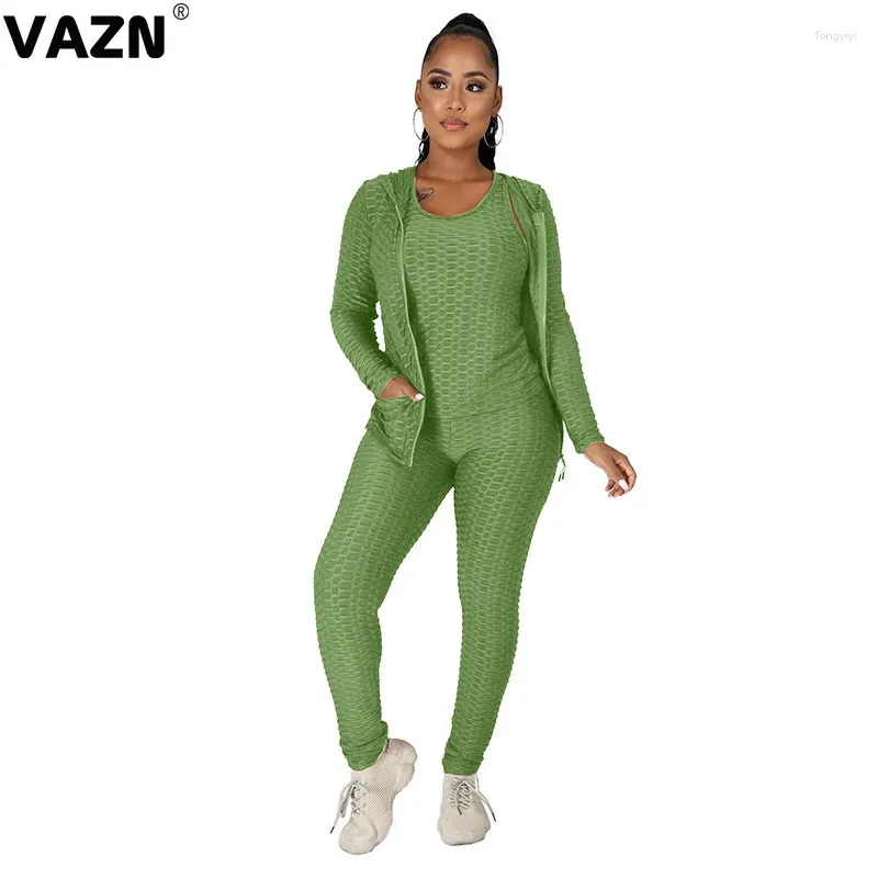 Damen Zweiteilige Hosen VAZN 2024 High-End Daily Young Full Sleeve Cloth Group Lange 1 Unterwäsche Skinny Damen 3 Set