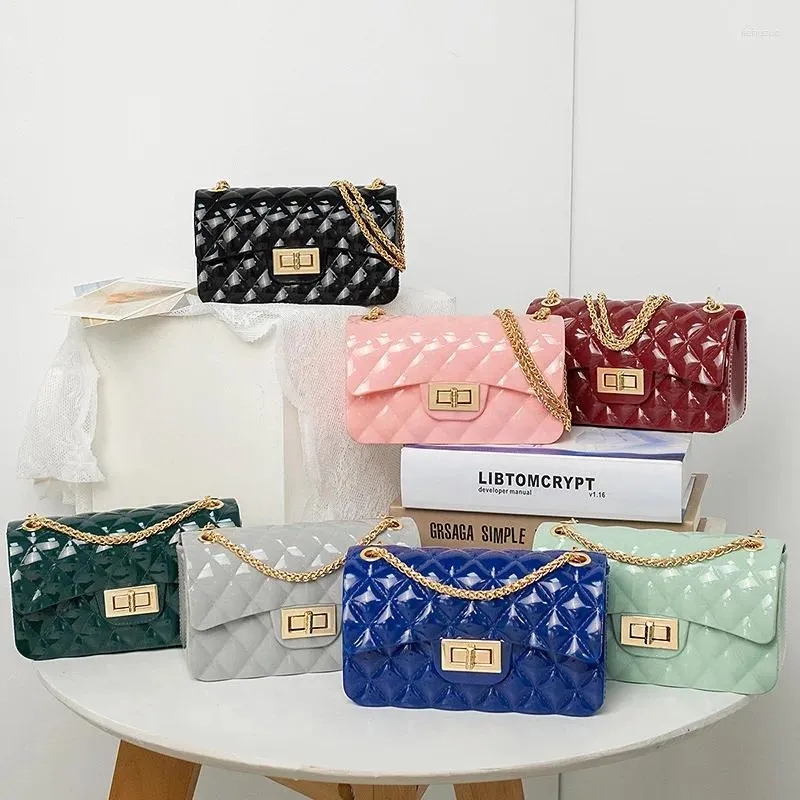 Bolsas de ombro bolsa de geléia de corrente para mulheres pequenas praias crossbody summer pvc bolsa mini bolsas femininas