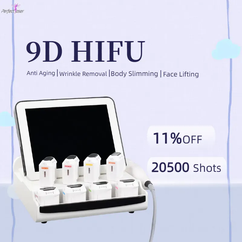 9D Kırışıklık Çıkarma Makinesi için HIFU 9D Ultrason Yağ Azaltma Cihazı Yüksek Yoğunluklu Odaklı Ultrasonik Cilt Sıkma Cilt Gençleştirme Ekipmanı