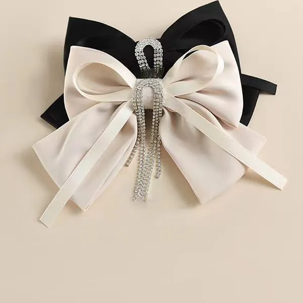 Party Hats Korean Version Of The New Bow Ribbon Hairpin Contracted Cold Wind Handmade Satin Spring Clip Korean Hair Clip Hairpin Hair Accessories Festive 4