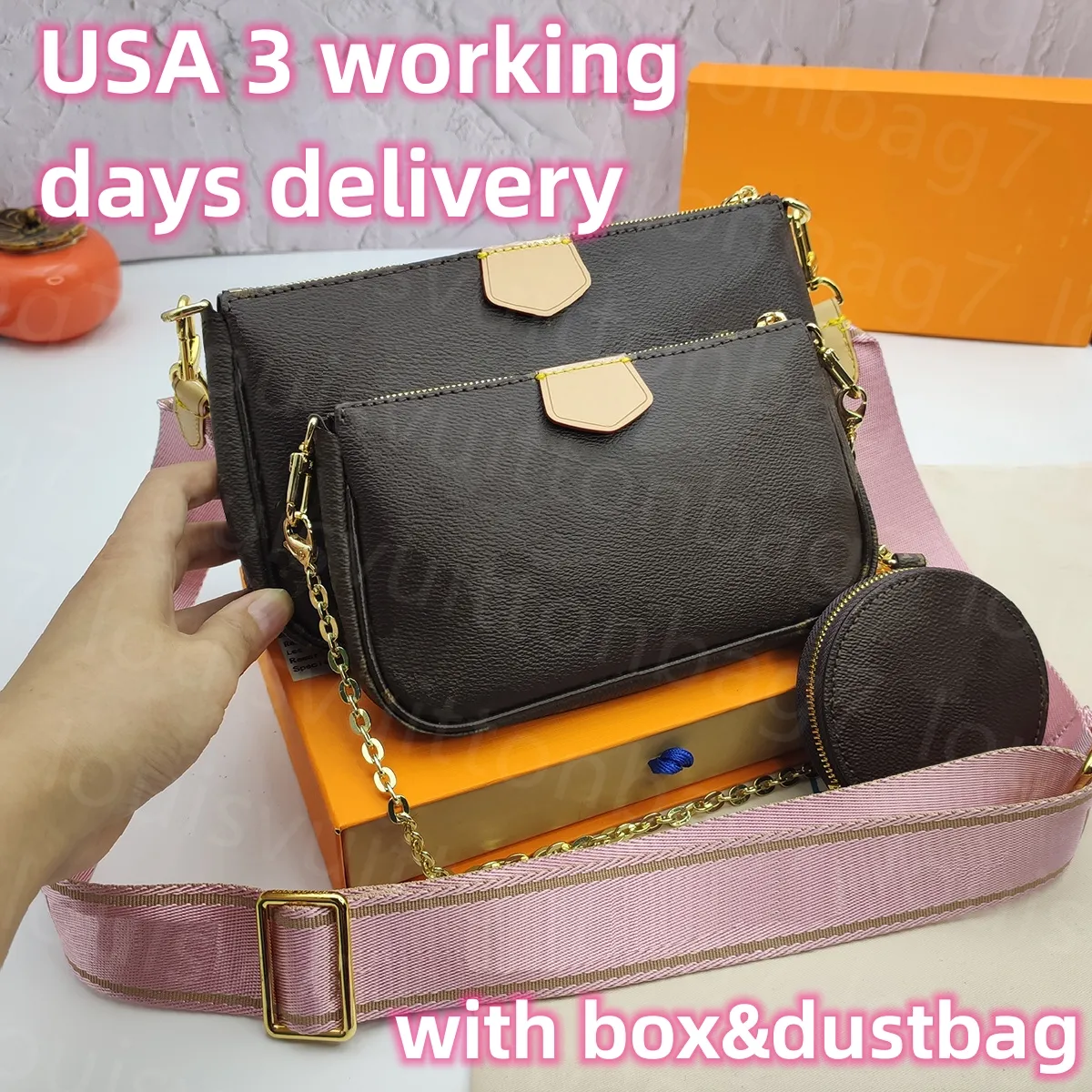 Multi Pochette Felicie de alta qualidade Bolsas de luxo de luxo Bolsas de ombro designers Bolsa de bolsas de bolsa de ganga Bola feminina bolsa feminina Mini Bag Cartetas Dhgate