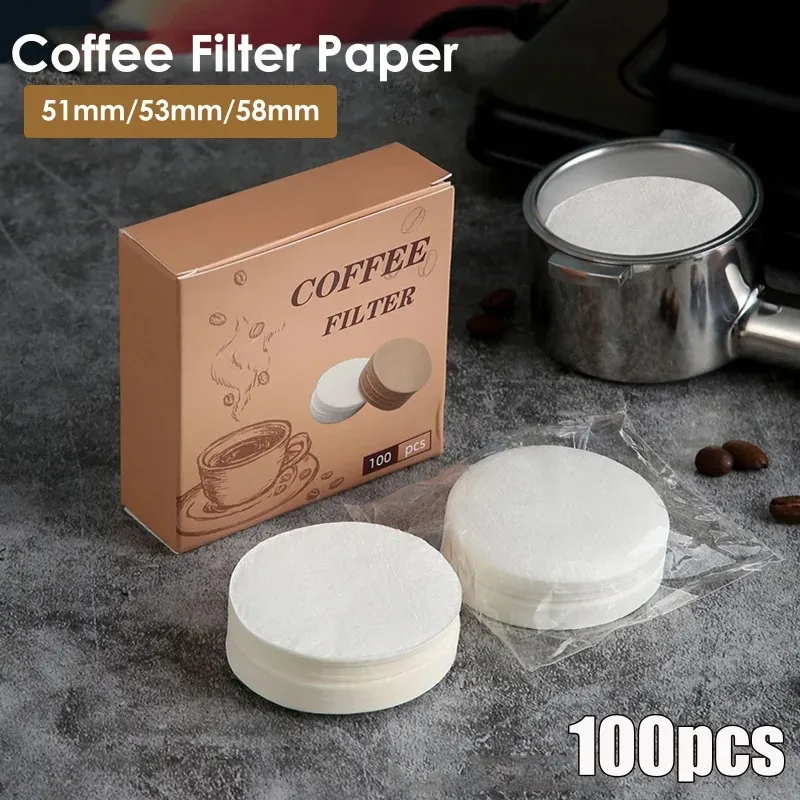 51mm/53mm/58mm kaffefilterpapper Hem Handtaget Special Powder Bowl Filter Paper Sekundär vattenfilterpapper Kaffertillbehör