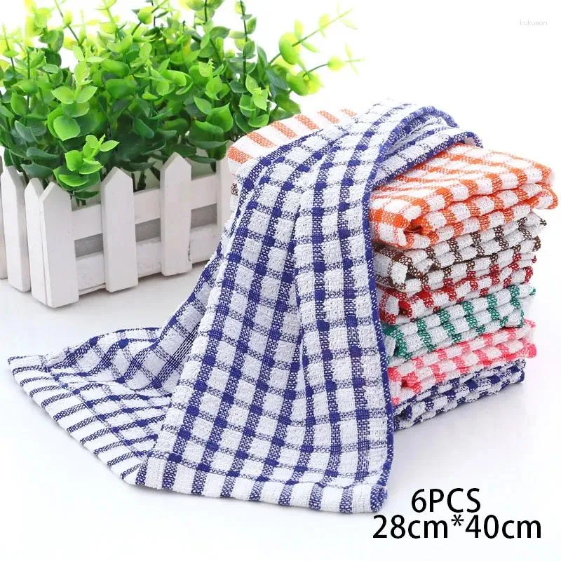 Tea Napkins 6PCS Cotton Kitchen Towel Absorbent Clean Dish Towels Kichen Cleaning Supplies