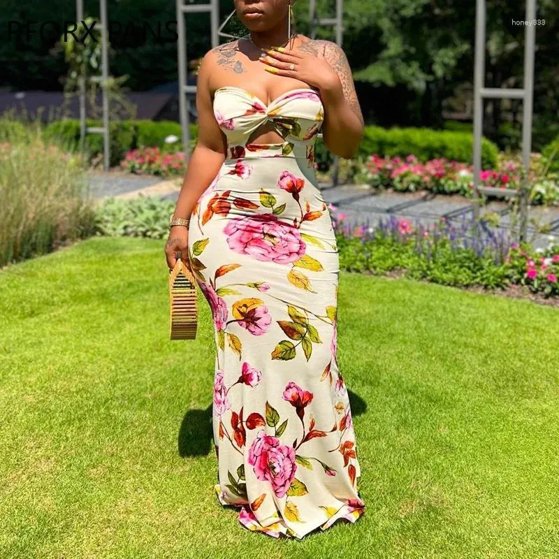 aq aq maxi dress Celine Floral Tie Strap Bustier Maxi Dress