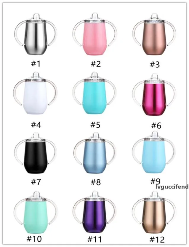 Nouvelles tasses à sippy isolées en acier inoxydable de 10 oz avec double poignée 12 couleurs tasses à bière à café à vin à double paroi en sto5388512