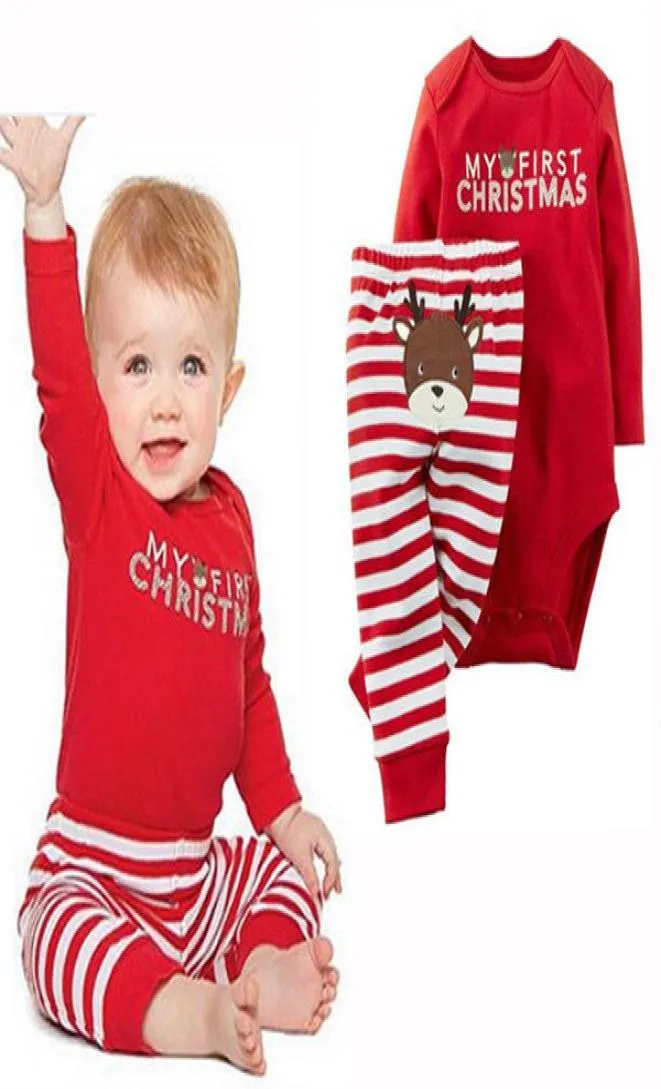 2PCS Xmas Christmas Boys Clothes Newborn Baby Romper Jumpsuit BodysuitLong Pants Girls Clothes Outfits Set Toddler Girl Clothes9221804