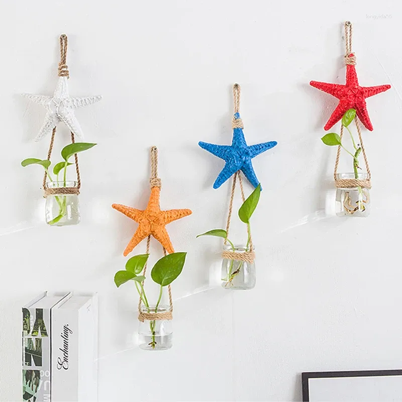 Vases Fresh Creative Hydroponic Glass Vase Plants Wall Hanging Greens Ins Door Curtain Decoration Small Starfish