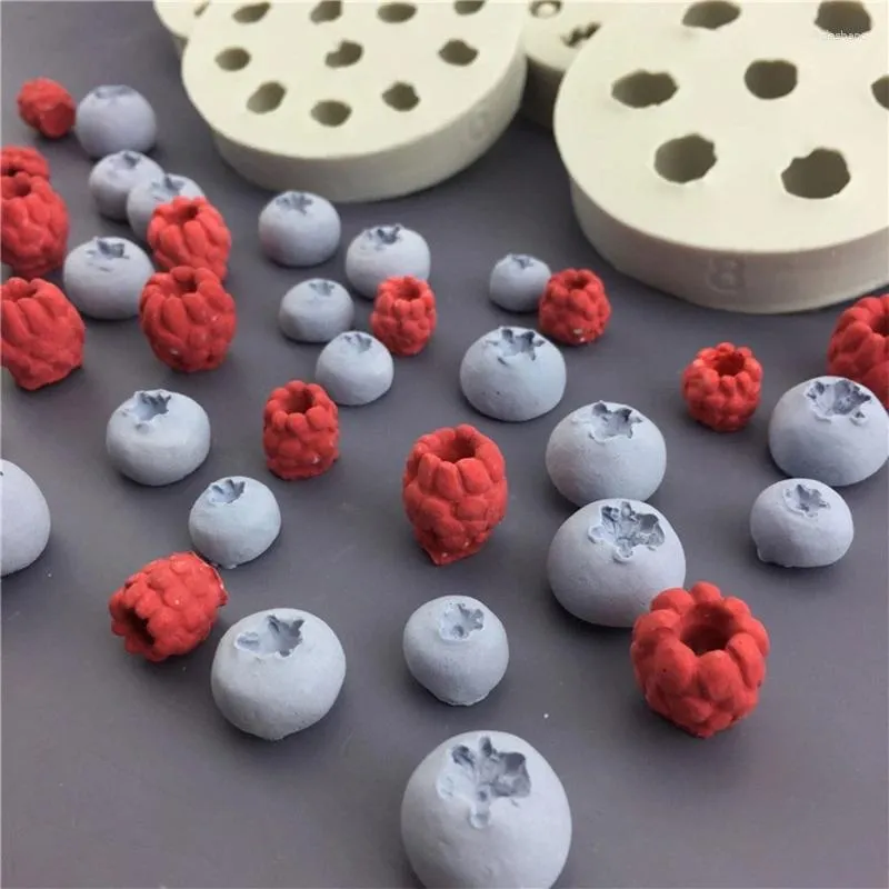 Bakning formar 3D Raspberry Blueberry Kitchen Mold Silicone Cake Decorating Tools Fondant Chocolate Mold Biscuits