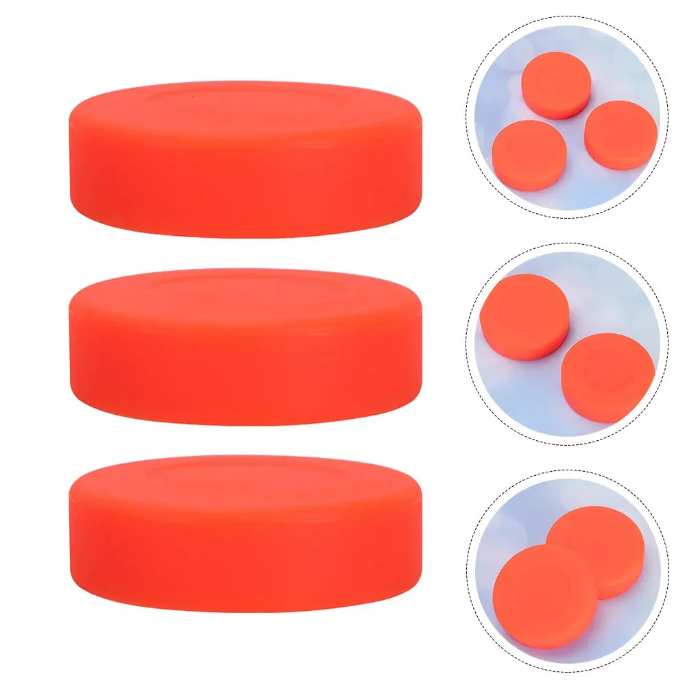 3Pcs Plastic Air Hockey Pucks Orange Hockey Puck Outdoor Hockey Puck Hockey Game Puck 240328