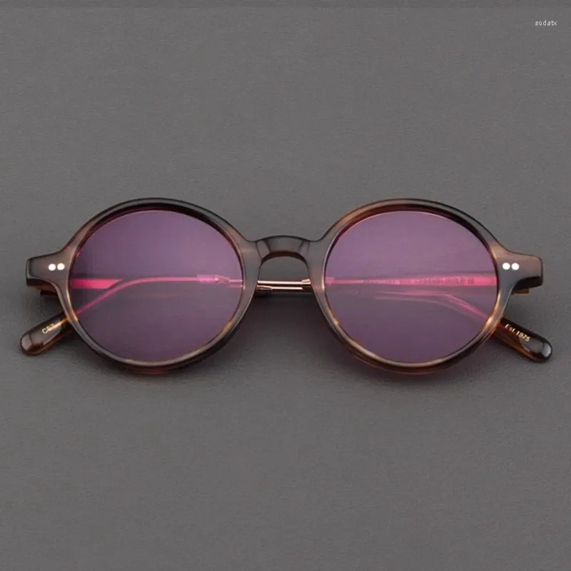 Vintage Round Frame Polarized Sunglasses Frameless Acetate  display picture 1