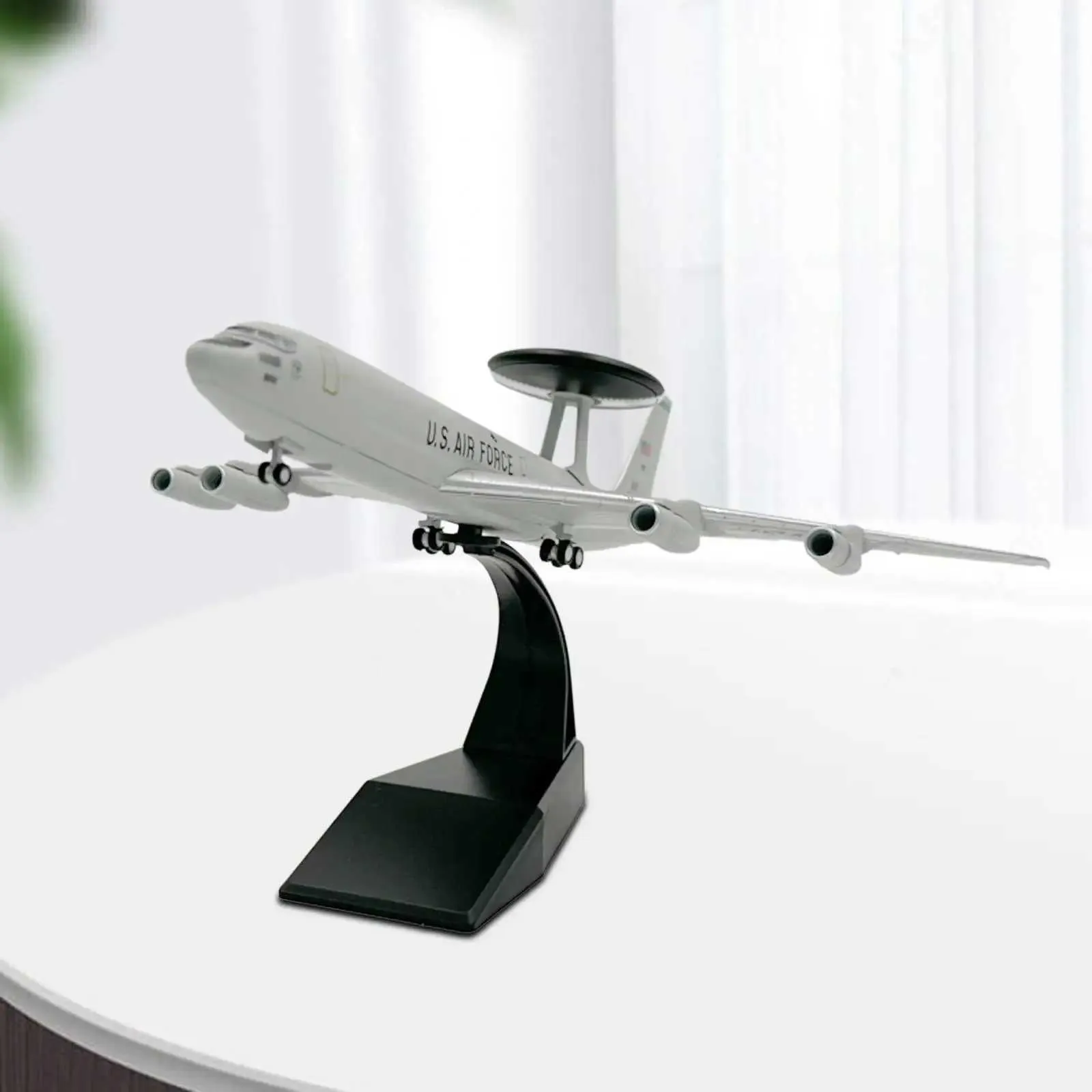 Diecast Model High Detailed 1/200 Scale USA E-3 Airplane Fighter Ornament for Bedroom, TV Cabinet Bookshelf Office Cafes