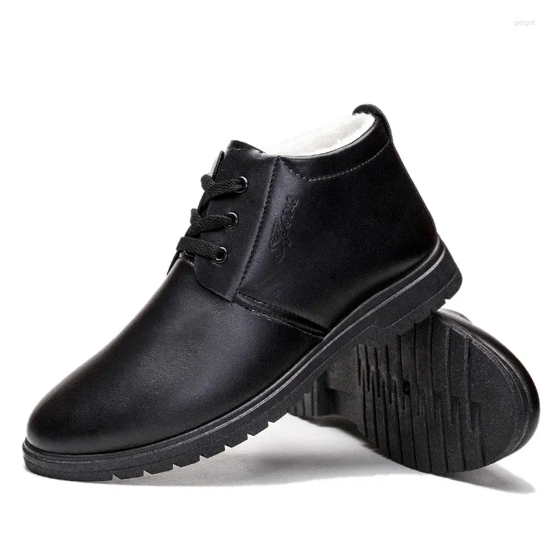 Casual schoenen Winter Heren Pluche Ronde kop Warm Antislip Slijtvast Eenvoudig High-top Zakelijk Outdoor All-match mode