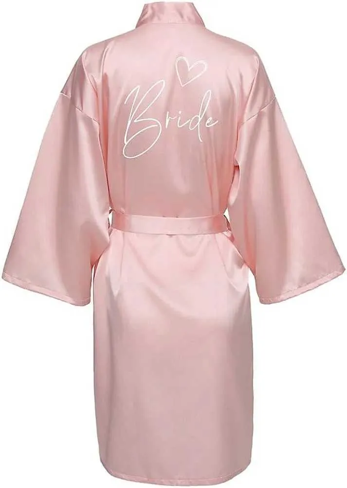 DZ69 Sexy Pyjamas Bride Bridesmaid Wedding Robe Kimono Bathrobe de nuit