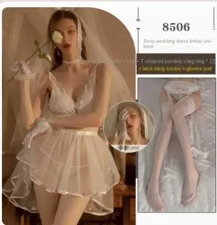 F7ds seksowne piżamę dla dorosłych seksowna bielizna seksowna biała krótka spódnica sukienka ślubna panna młoda mundurek pokusa pasja 2404101