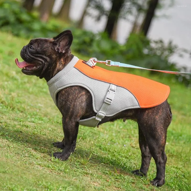 Vêtements pour chiens Gilet de refroidissement réfléchissant à libération rapide Vêtements pour animaux de compagnie en polyester respirant avec boucle de ventre Veste pour chiot pour la marche en plein air