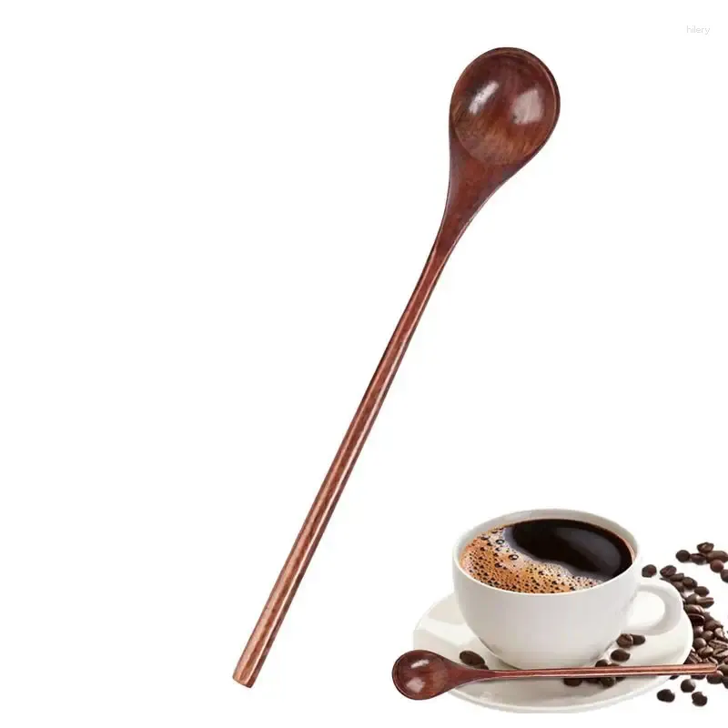 Spoons Wood Long Handle Wooden Tasting Mixing Honey Spoon Chef For Stirring Boiling Coffee Tea