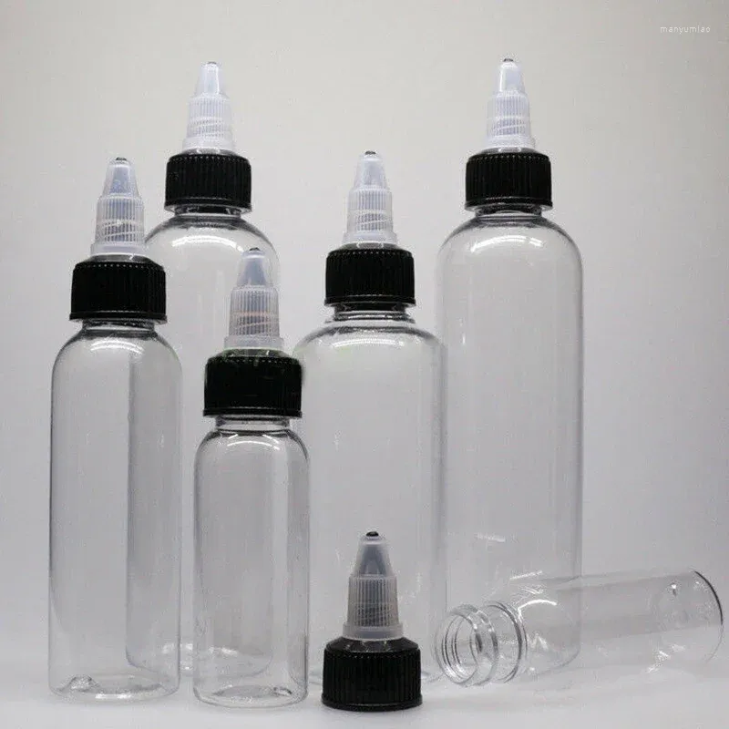 Garrafas de armazenamento 5pcs 30ml / 60ml / 120ml tampa de parafuso plástico líquido vazio dispensação para tintas óleos pigmentos e molhos
