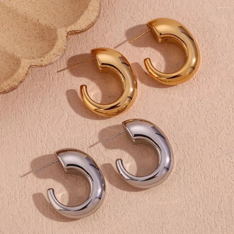 Kolczyki obręczowe o w kształcie stożkowego gwintowanej gwintowej pusta srebrna kolor 316L ze stali nierdzewnej damskie biżuteria z złotej złotej złotej złotej