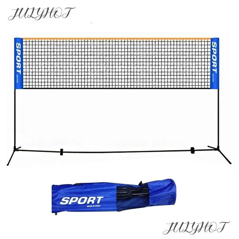 Bolas portátil dobrável padrão profissional badminton net indoor esportes ao ar livre voleibol tênis treinamento quadrado y240318 drop delive otacv