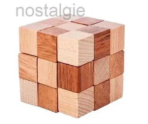 Bloques desafiantes IQ Cubo de madera Puzzle Mind Brain Teaser Puzzles Juego para adultos Niños 240401