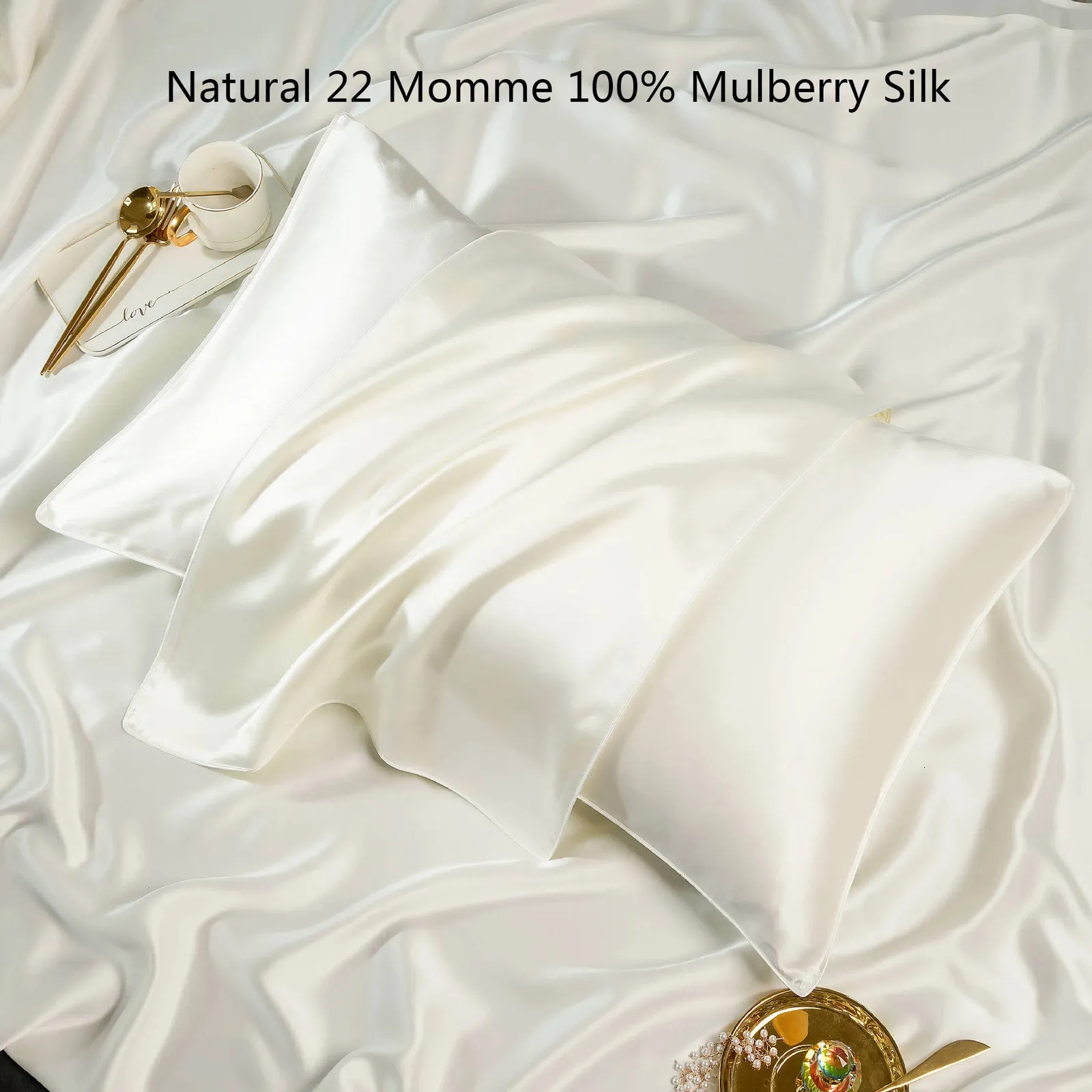 Natural 22 Momme 100 Mulberry Silk Pillow Case Pillow Case 48x74cm 240325