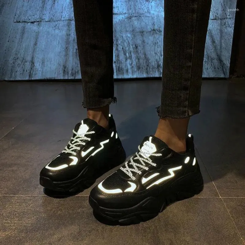 Fitness Schoenen Fluorescerende Chunky Sneakers Dames Casual Lichtgevende Mode Wandelen Hardlopen Zapatos Mujer 2024s4