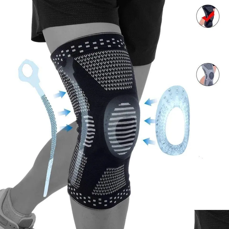 Coudières et genouillères Support de compression professionnel pour le soulagement de l'arthrite Douleurs articulaires ACL McL Ménisque Déchirure post-chirurgie Drop Deliv D Ote7I